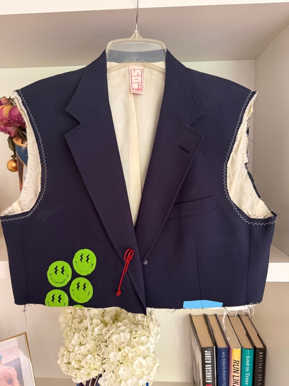 Navy Sleeveless Blazer Vest - Unbranded